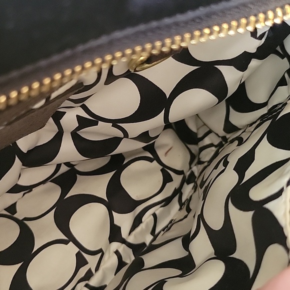 Coach Hampton Mini Nylon Shopper Tote Leather Dark Brown Leather Trim - Picture 13 of 16